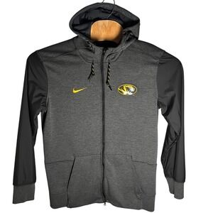 Missouri Tigers Nike Dri-FIT Full Zip Hoodie Mens Large Gray Black Mizzou NCAA